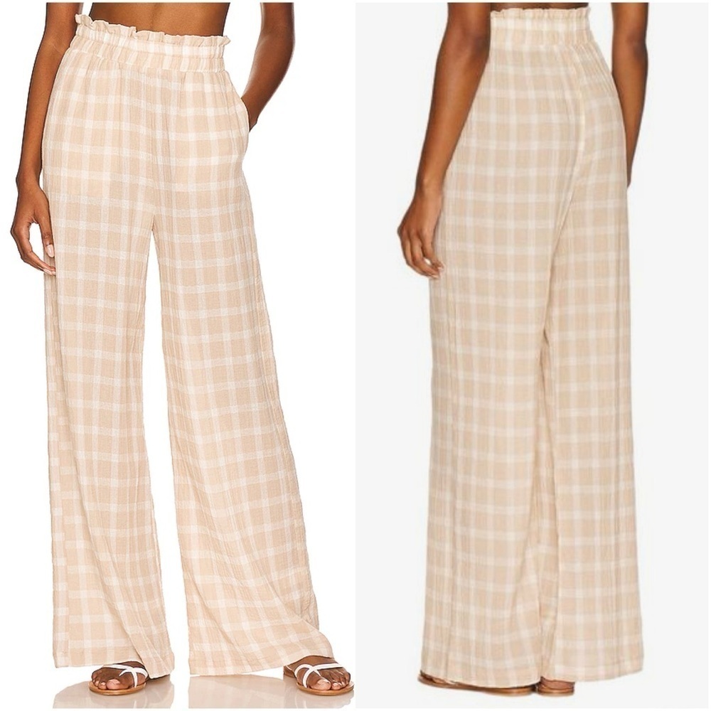 SHOW ME YOUR MUMU Roitman Pant In Cream Plaid